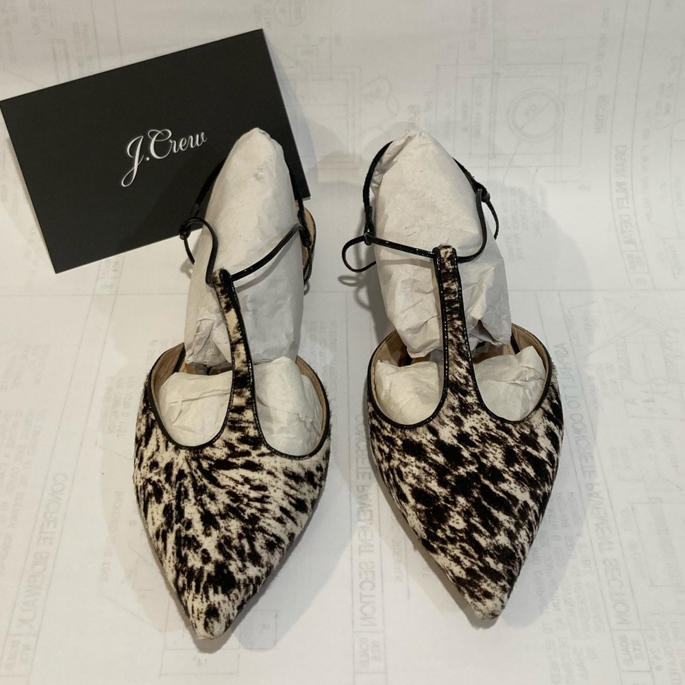 J. Crew Zebra leather flats - size 7